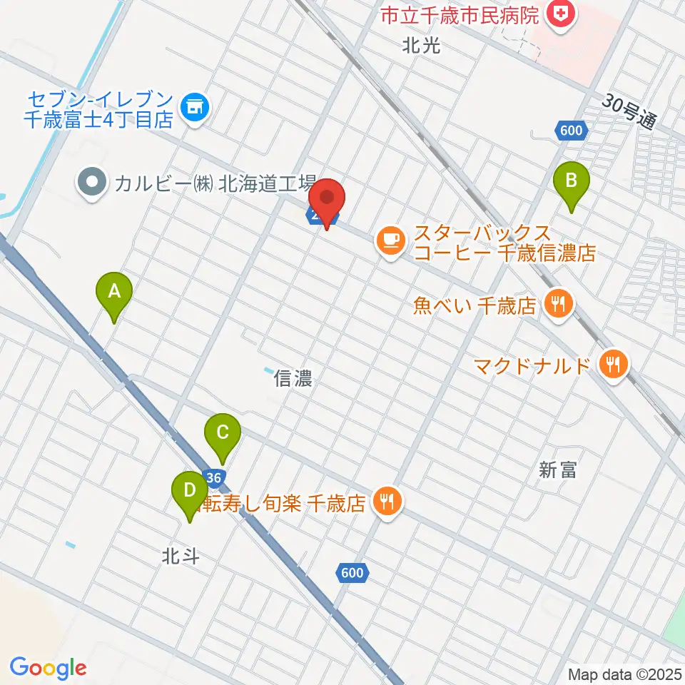エルム楽器 千歳センター周辺のホテル一覧地図