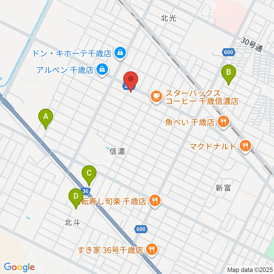 エルム楽器 千歳センター周辺のホテル一覧地図