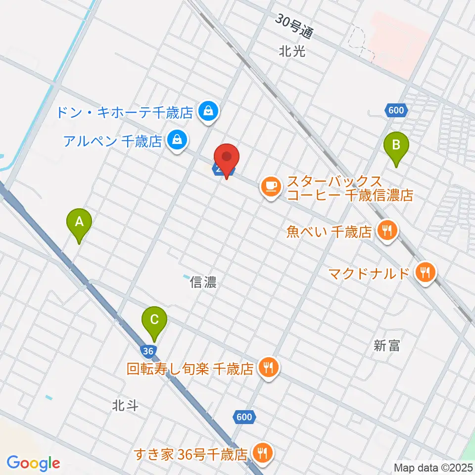 エルム楽器 千歳センター周辺のホテル一覧地図