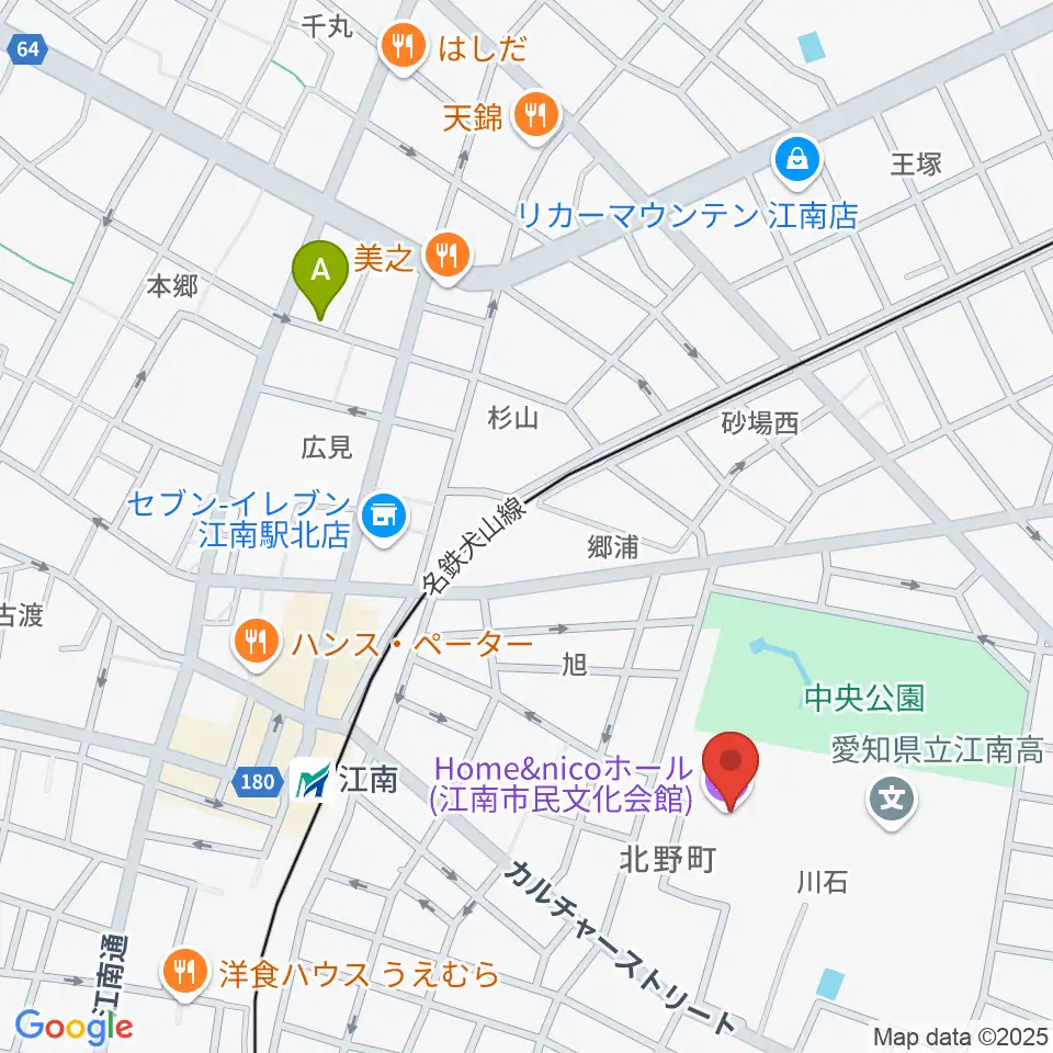 Home&nicoホール周辺のホテル一覧地図