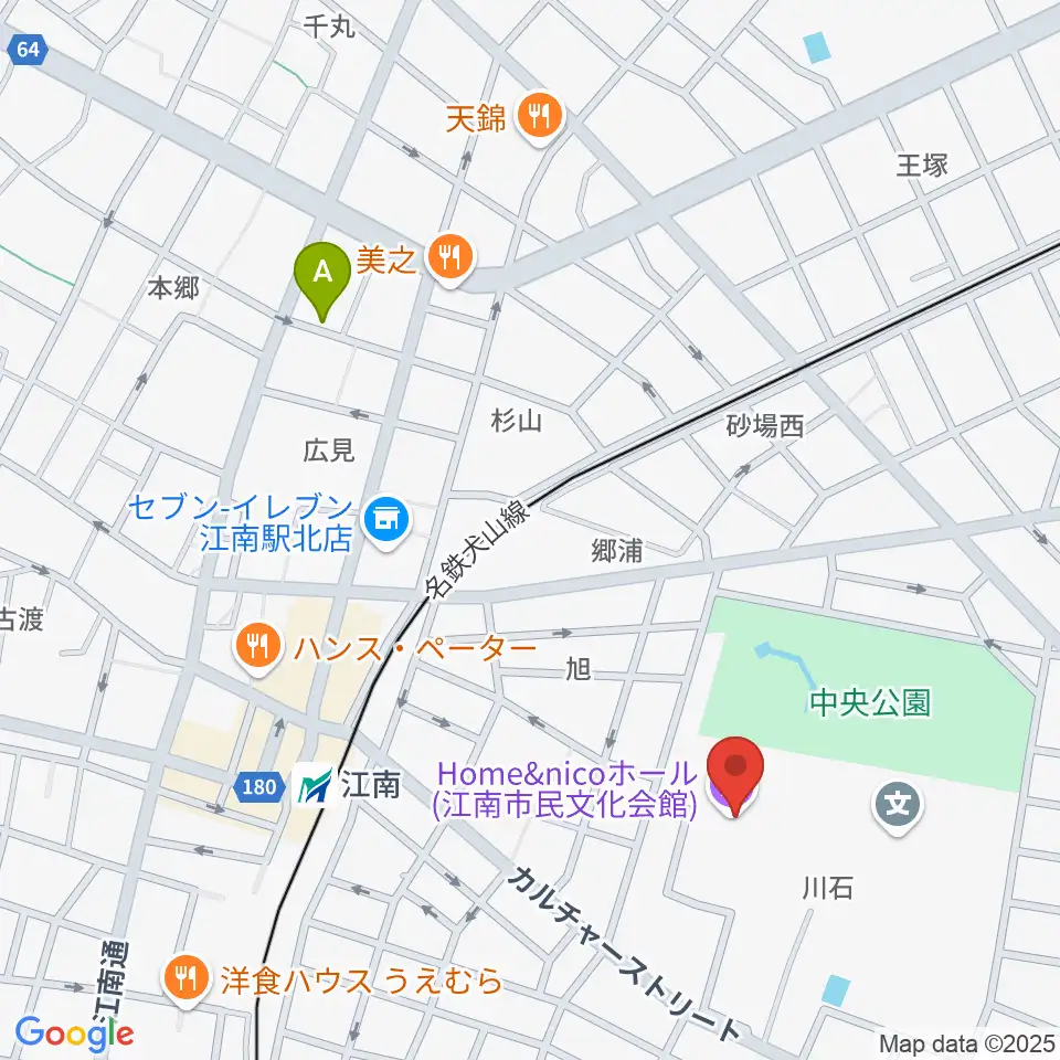 Home&nicoホール周辺のホテル一覧地図