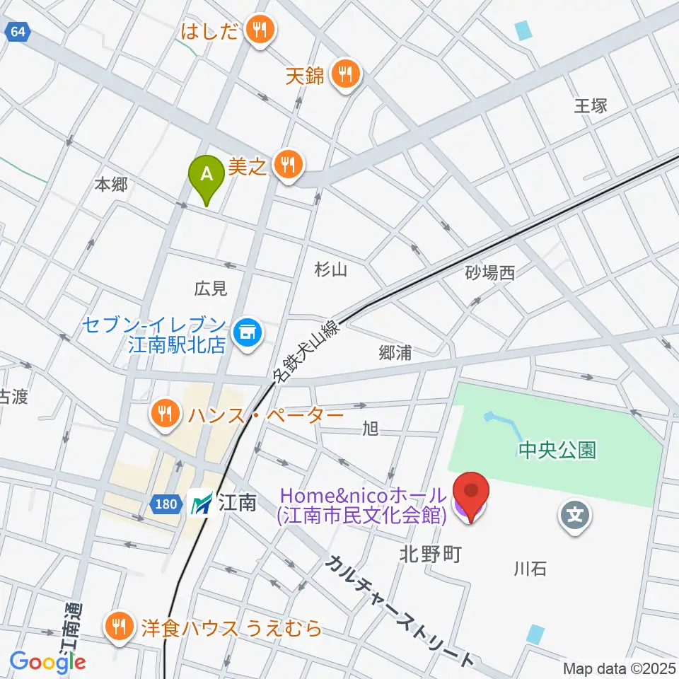 Home&nicoホール周辺のホテル一覧地図