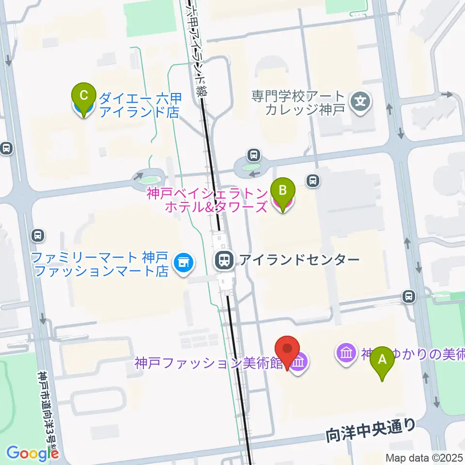 神戸ファッション美術館・オルビスホール周辺のホテル一覧地図