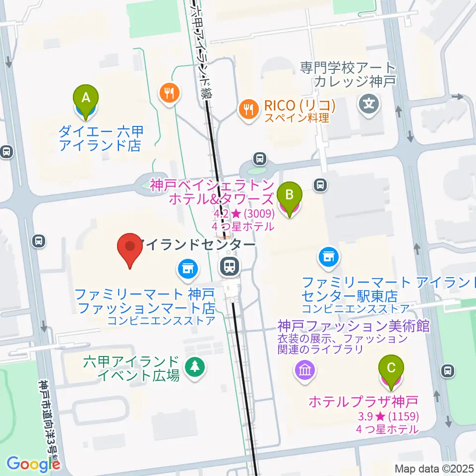 神戸ファッションマート周辺のホテル一覧地図