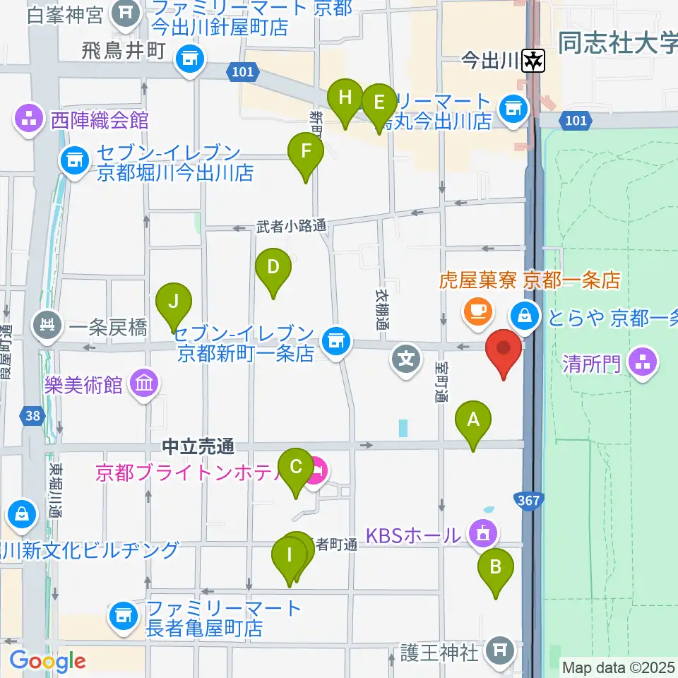 金剛能楽堂周辺のホテル一覧地図