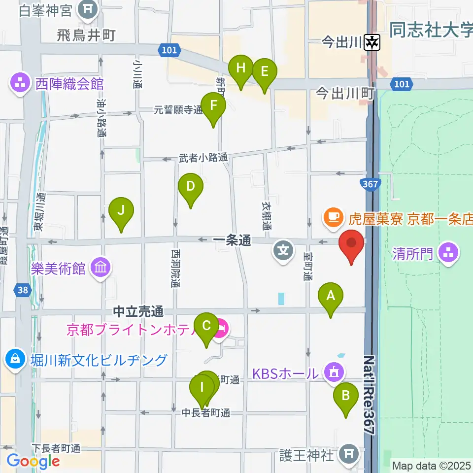 金剛能楽堂周辺のホテル一覧地図