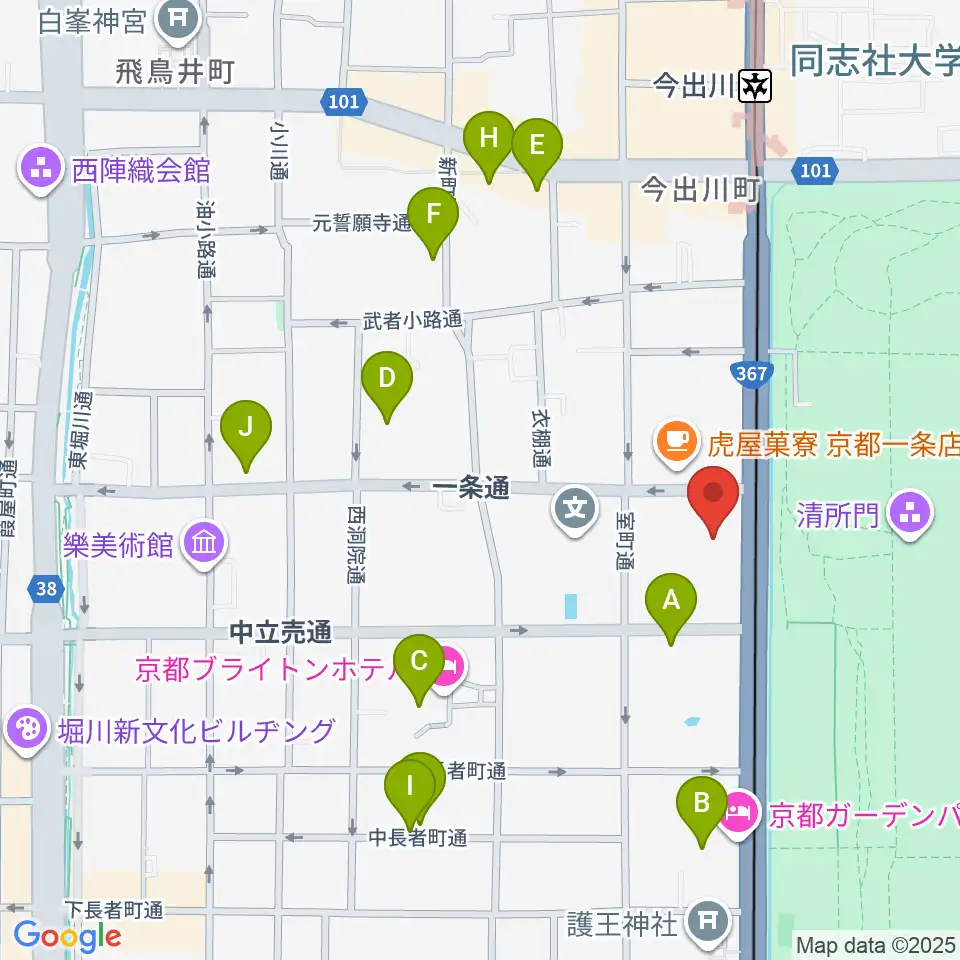 金剛能楽堂周辺のホテル一覧地図