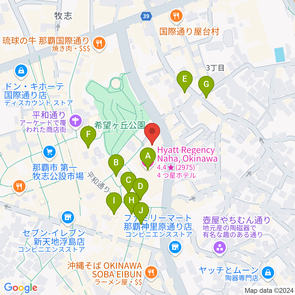 桜坂劇場周辺のホテル一覧地図