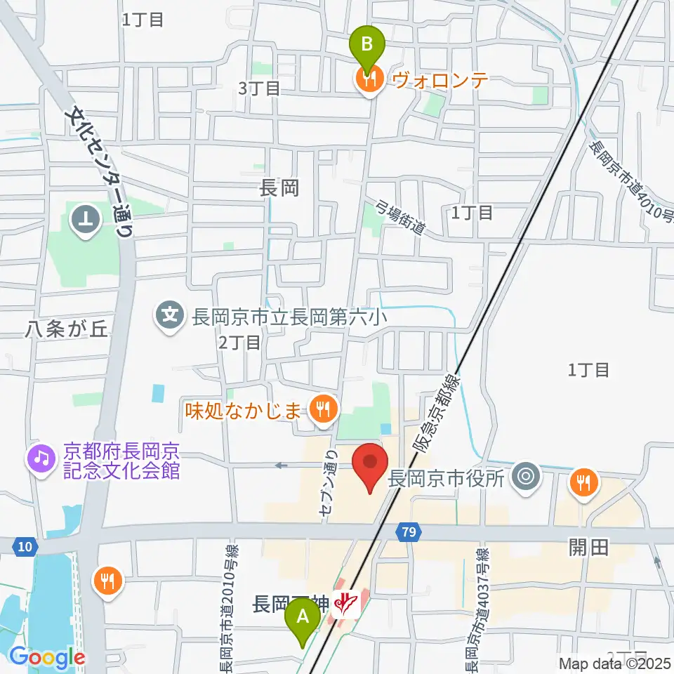 JEUGIA長岡京センター周辺のホテル一覧地図