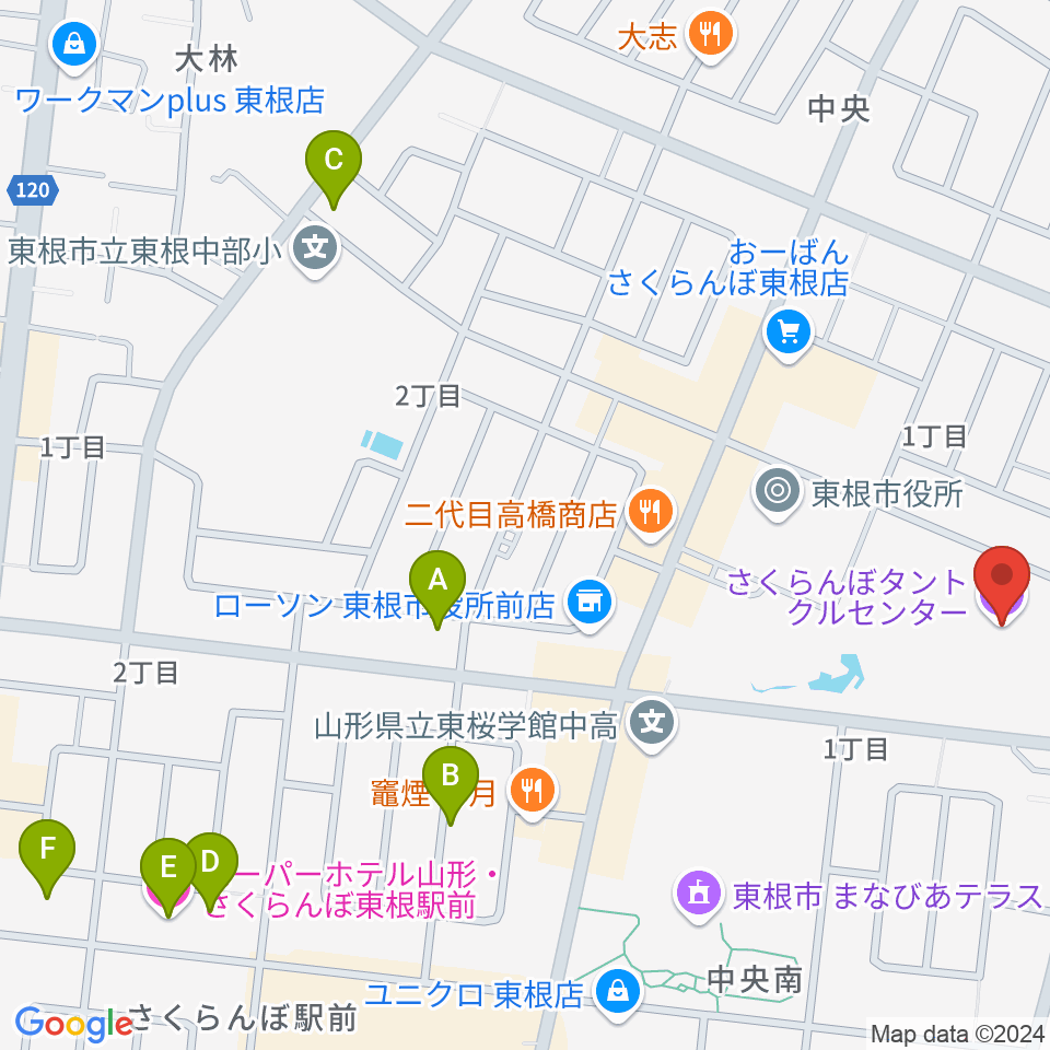 東根市さくらんぼタントクルセンター周辺のホテル一覧地図