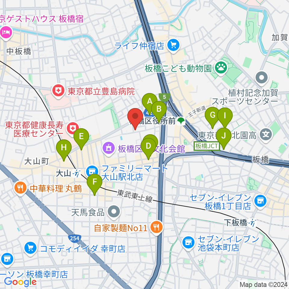 サブテレニアン周辺のホテル一覧地図