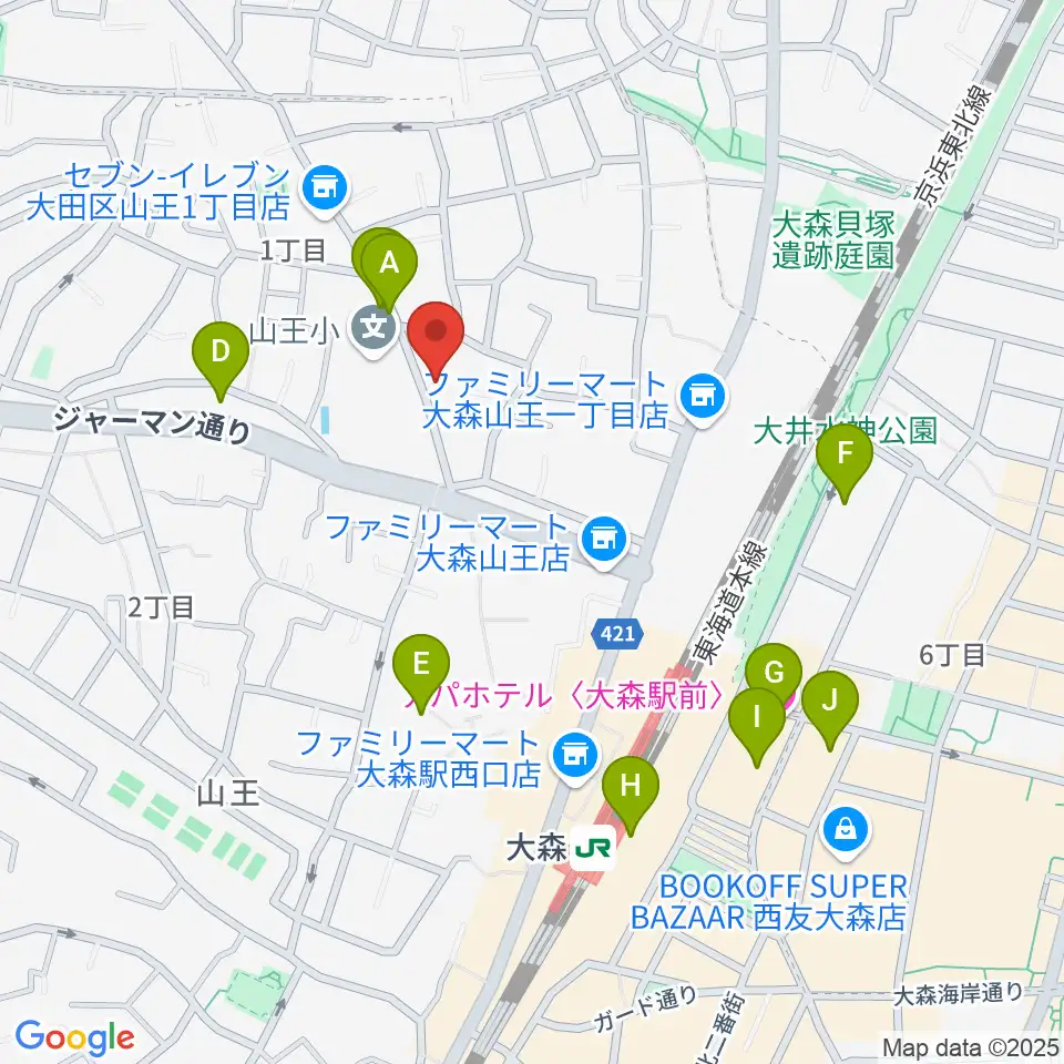 山王フォレスト大森シアター周辺のホテル一覧地図