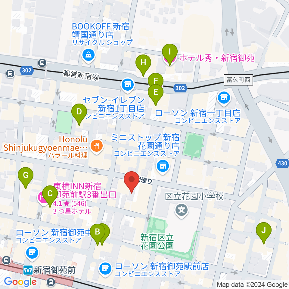 サンモールスタジオ周辺のホテル一覧地図