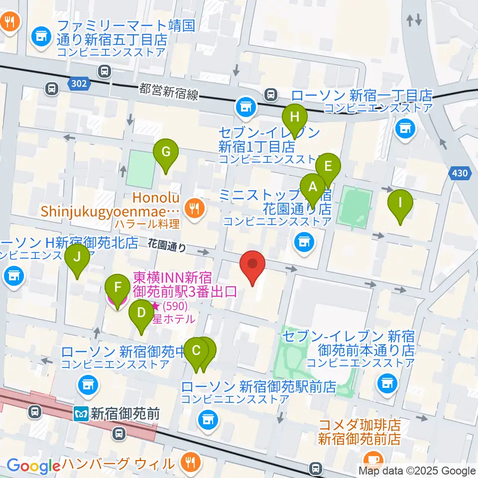 サンモールスタジオ周辺のホテル一覧地図