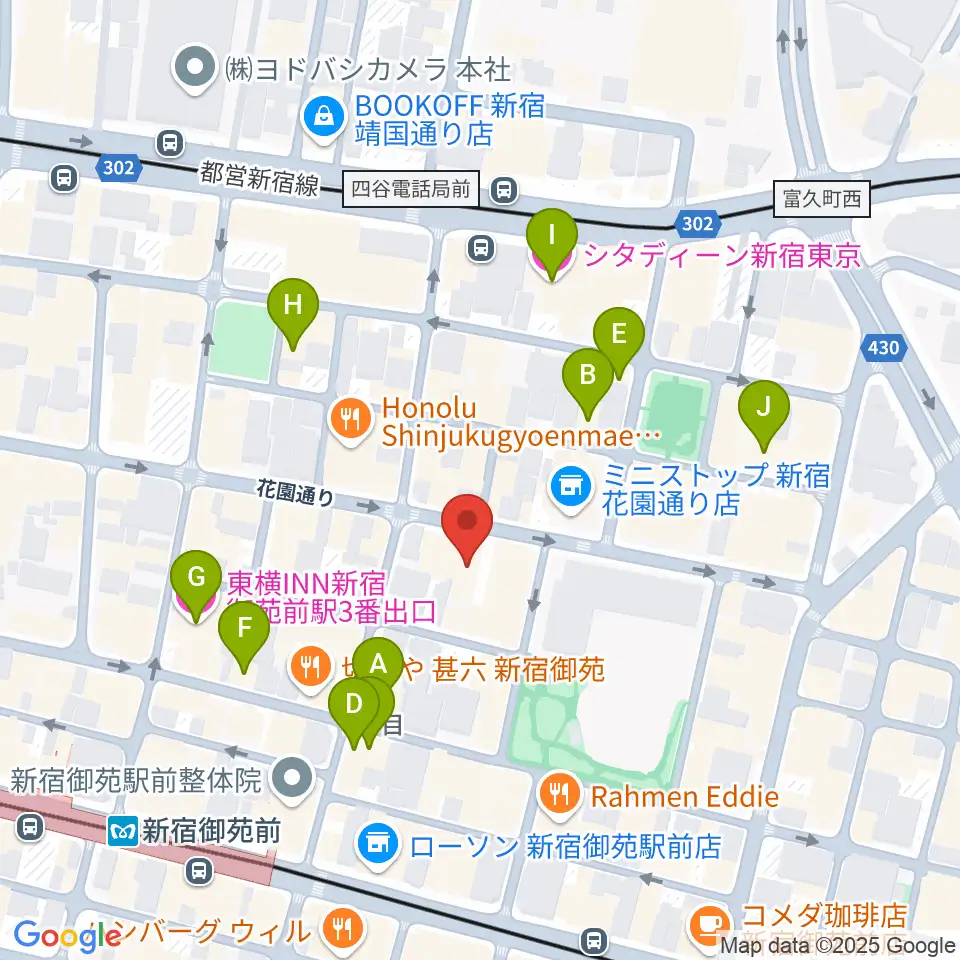 サンモールスタジオ周辺のホテル一覧地図