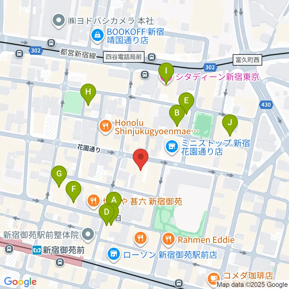 サンモールスタジオ周辺のホテル一覧地図