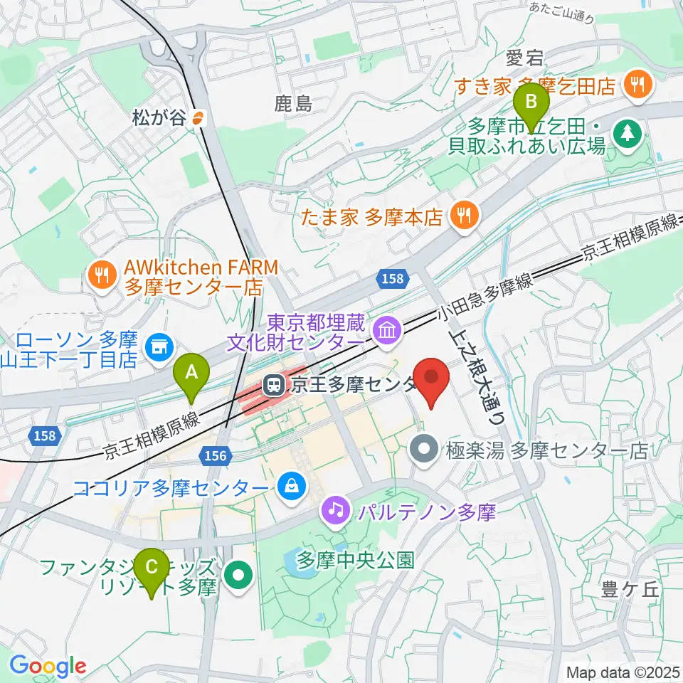 サンリオピューロランド周辺のホテル一覧地図