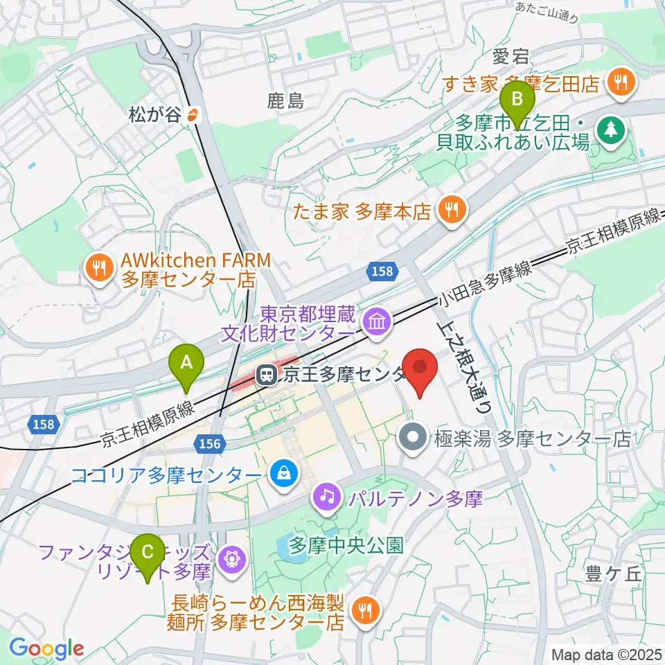 サンリオピューロランド周辺のホテル一覧地図