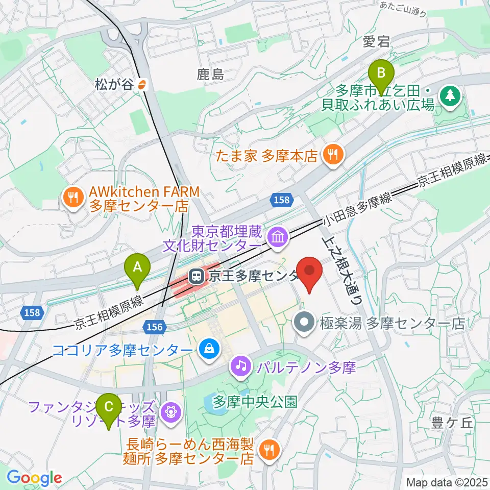 サンリオピューロランド周辺のホテル一覧地図
