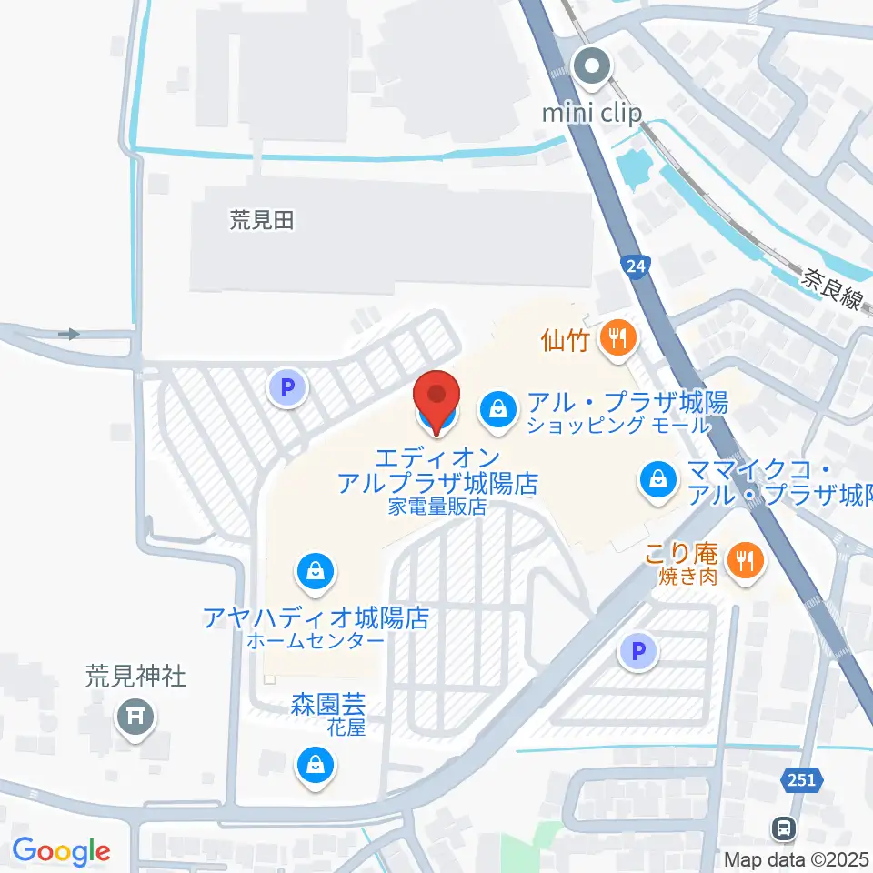 JEUGIA アルプラザ城陽センター周辺のホテル一覧地図