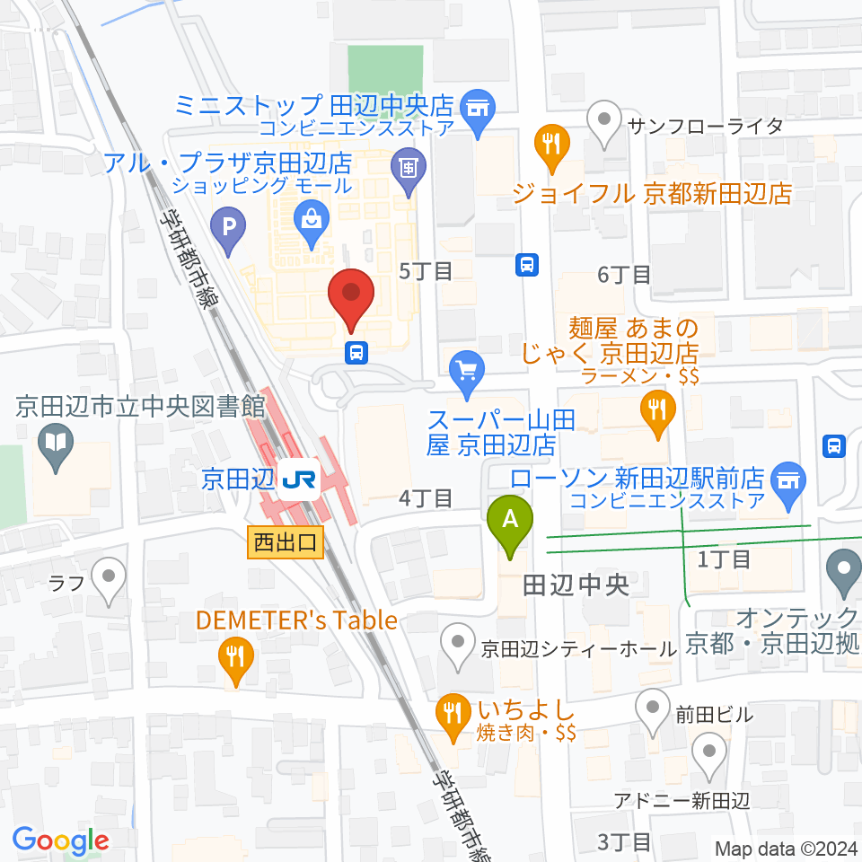 JEUGIAミュージックセンター アル・プラザ京田辺周辺のホテル一覧地図