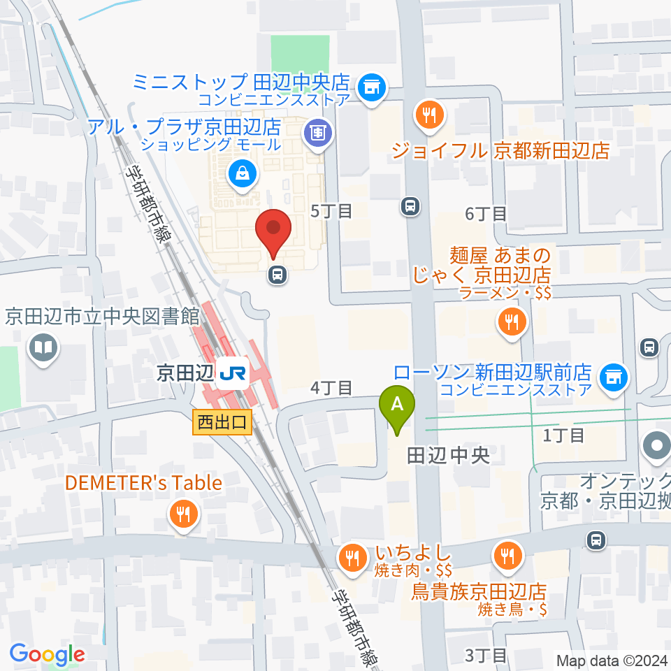 JEUGIAミュージックセンター アル・プラザ京田辺周辺のホテル一覧地図