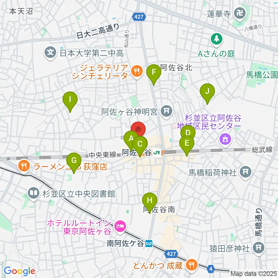 ラピュタ阿佐谷周辺のホテル一覧地図