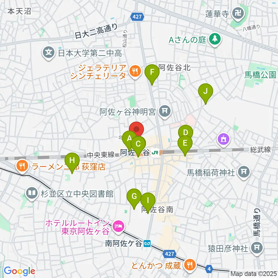ラピュタ阿佐谷周辺のホテル一覧地図