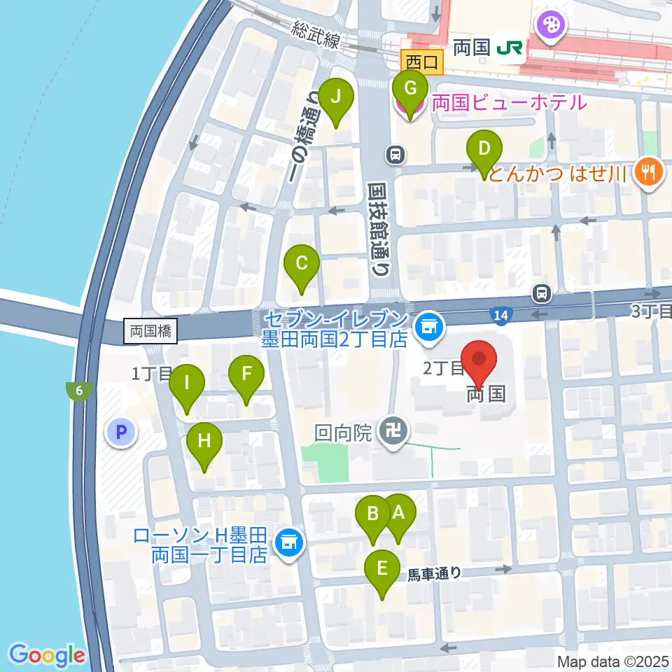 両国シアタ－カイ周辺のホテル一覧地図