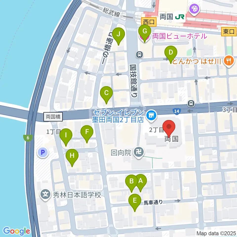 両国シアタ－カイ周辺のホテル一覧地図