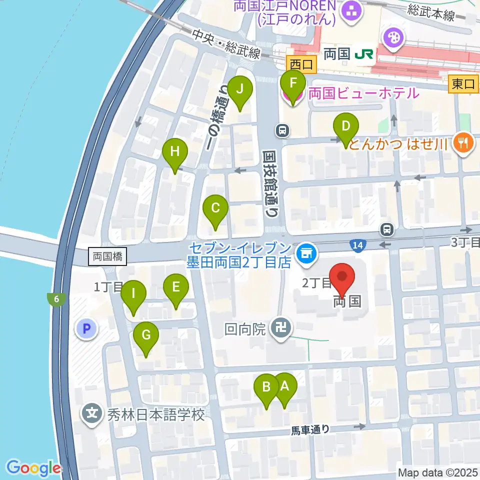 両国シアタ－カイ周辺のホテル一覧地図