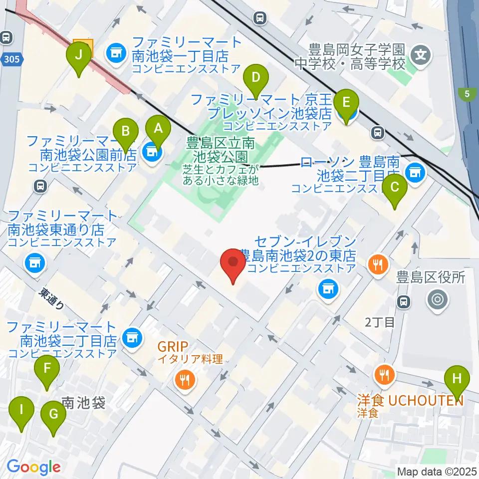 シアターグリーン周辺のホテル一覧地図
