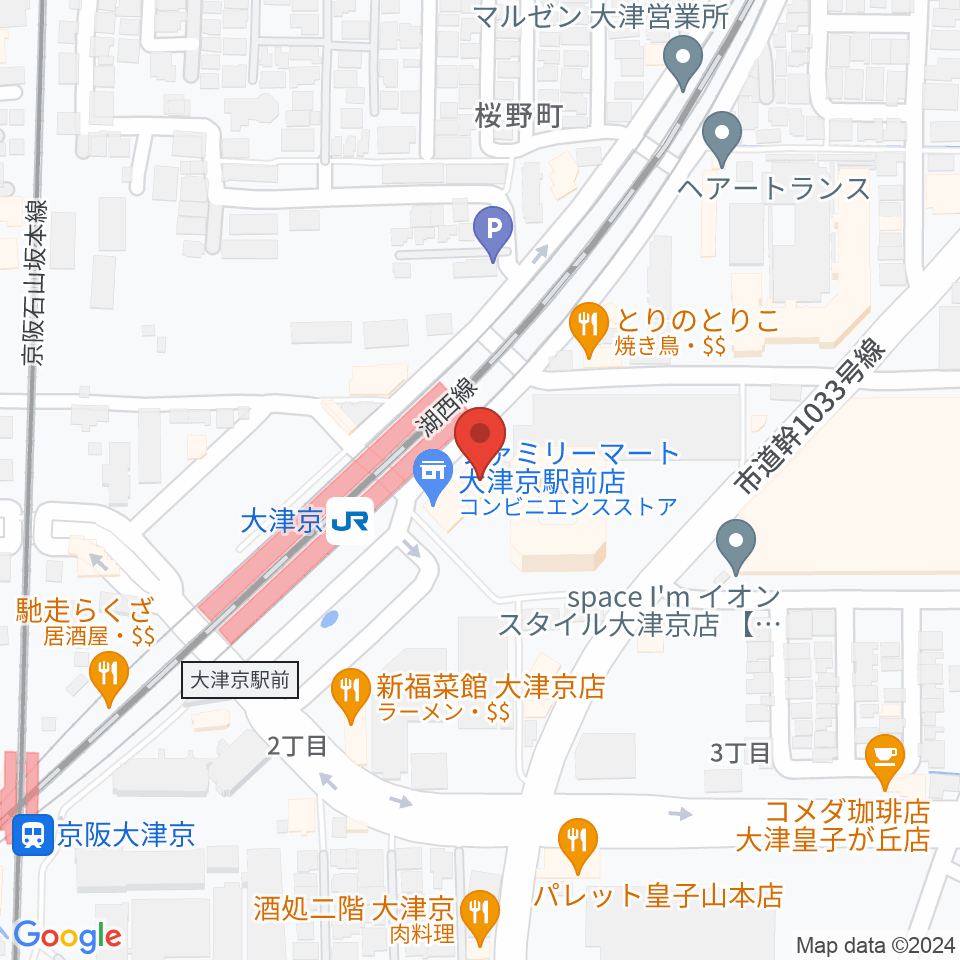 JEUGIAミュージックセンター大津京周辺のホテル一覧地図