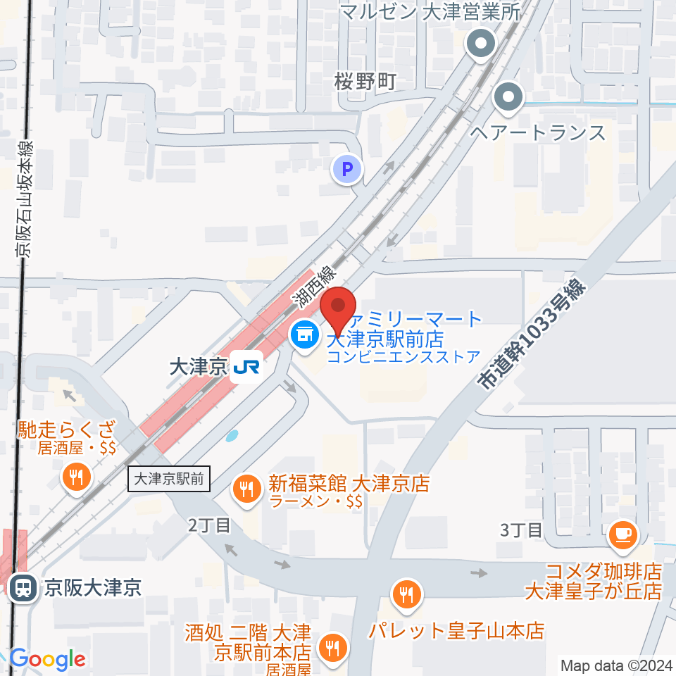 JEUGIAミュージックセンター大津京周辺のホテル一覧地図