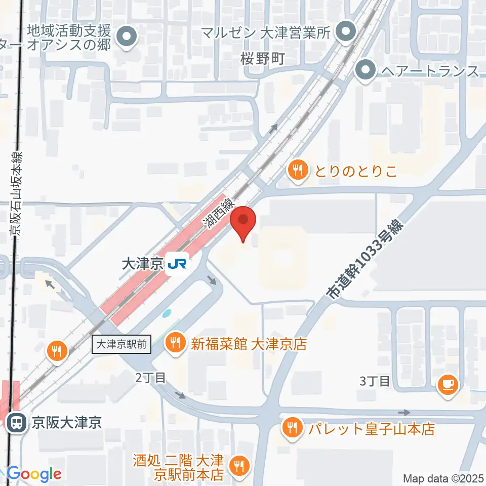 JEUGIAミュージックセンター大津京周辺のホテル一覧地図
