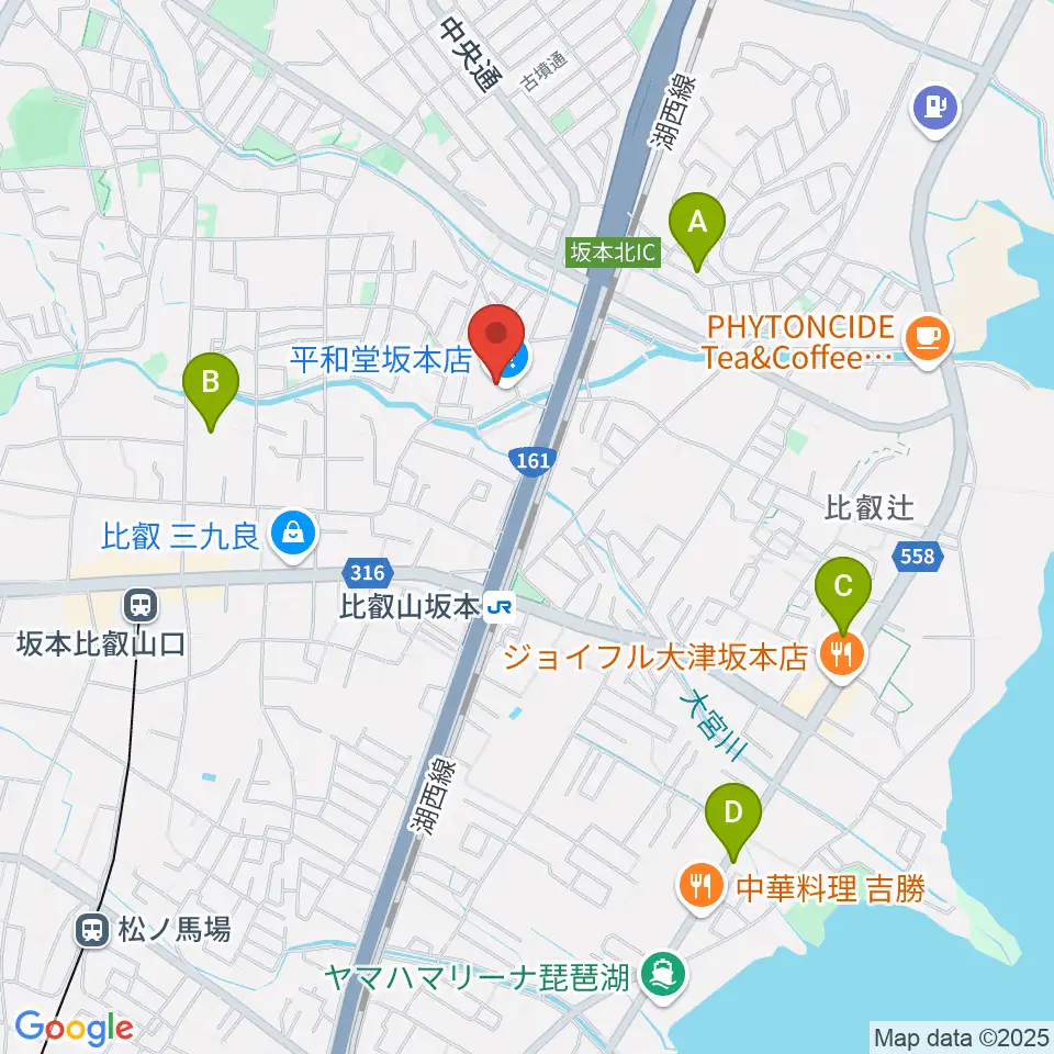 JEUGIA 坂本平和堂センター周辺のホテル一覧地図