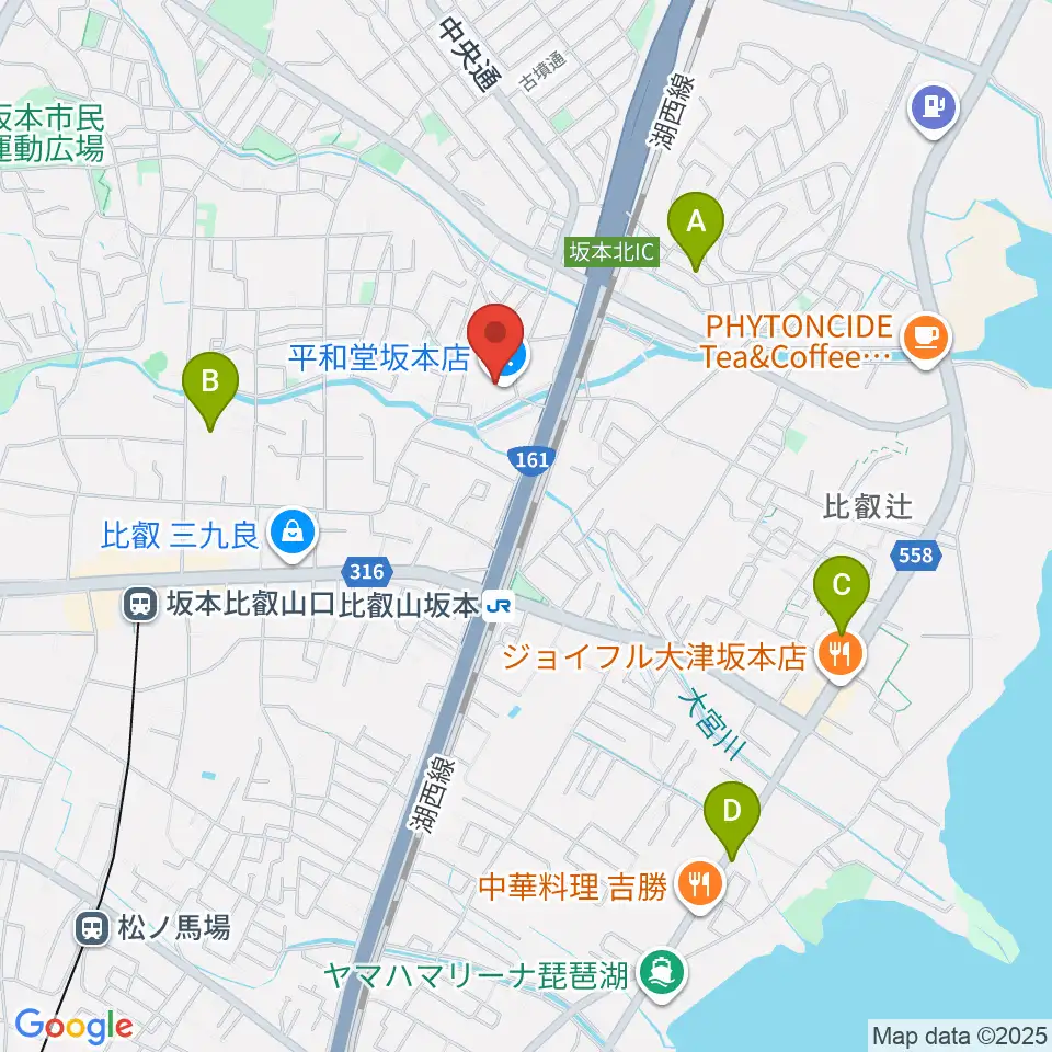 JEUGIA 坂本平和堂センター周辺のホテル一覧地図