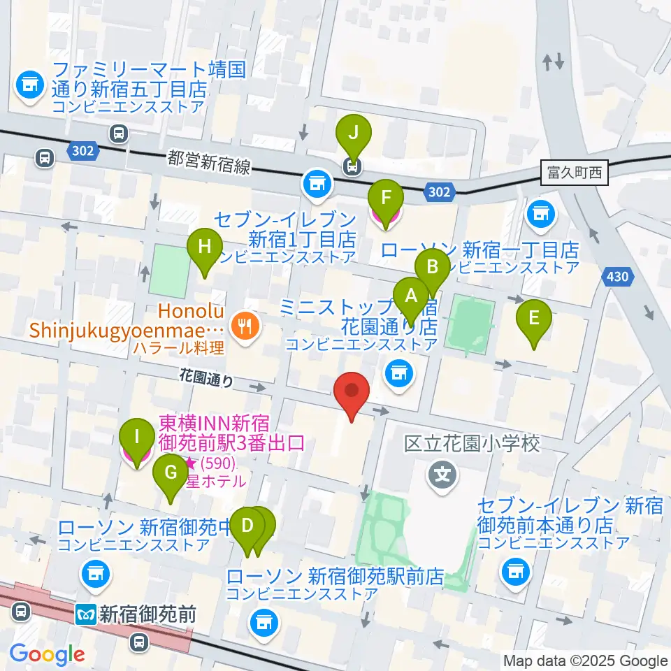 新宿シアターサンモール周辺のホテル一覧地図