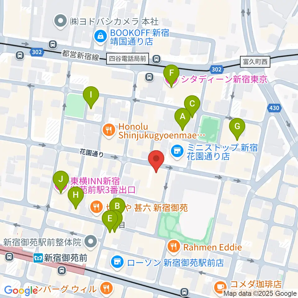 新宿シアターサンモール周辺のホテル一覧地図