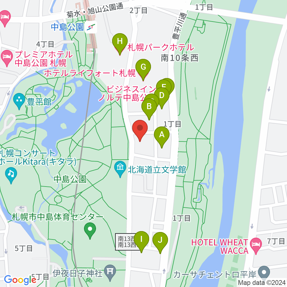 扇谷記念スタジオ・シアターZOO周辺のホテル一覧地図