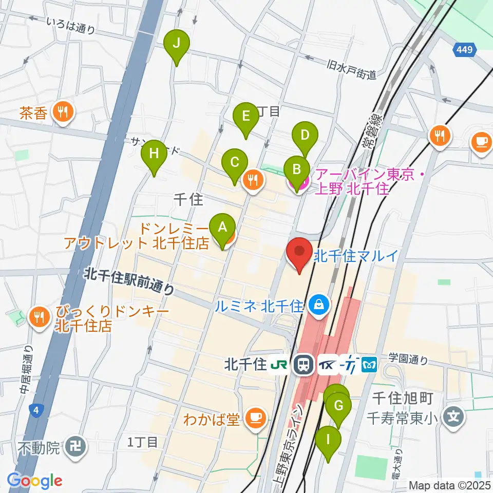 北千住シアター1010周辺のホテル一覧地図