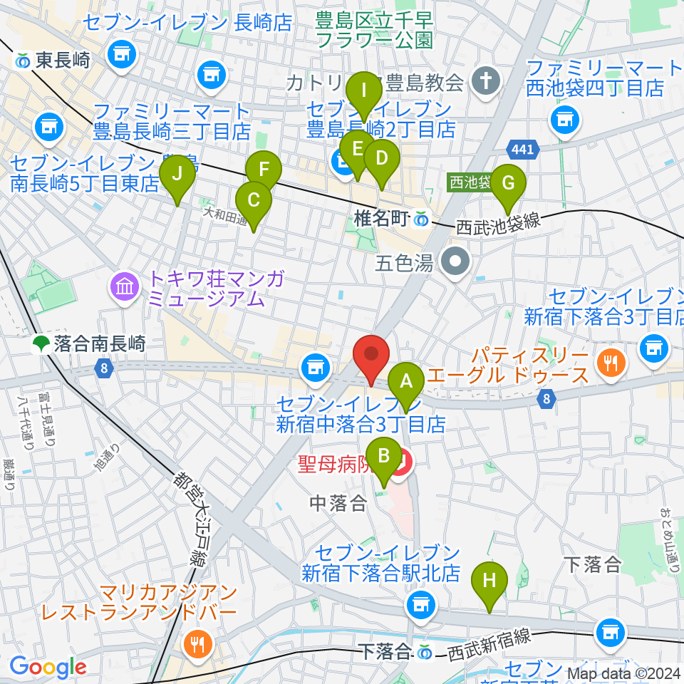 シアター風姿花伝周辺のホテル一覧地図