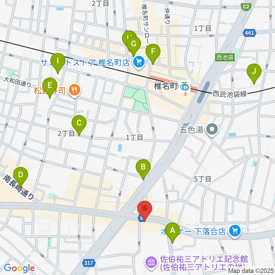 シアター風姿花伝周辺のホテル一覧地図