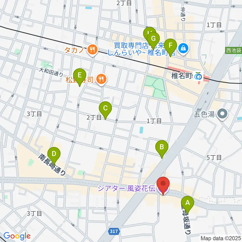 シアター風姿花伝周辺のホテル一覧地図