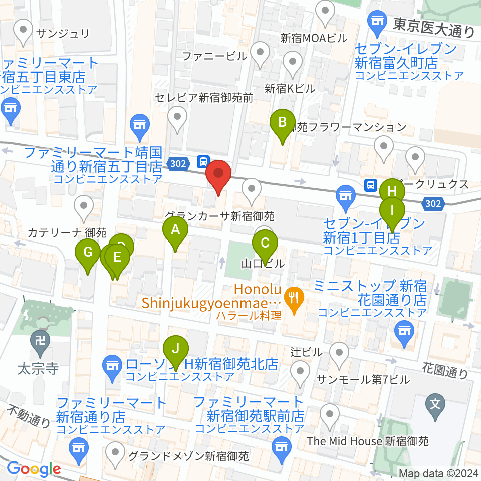 新宿シアターブラッツ周辺のホテル一覧地図