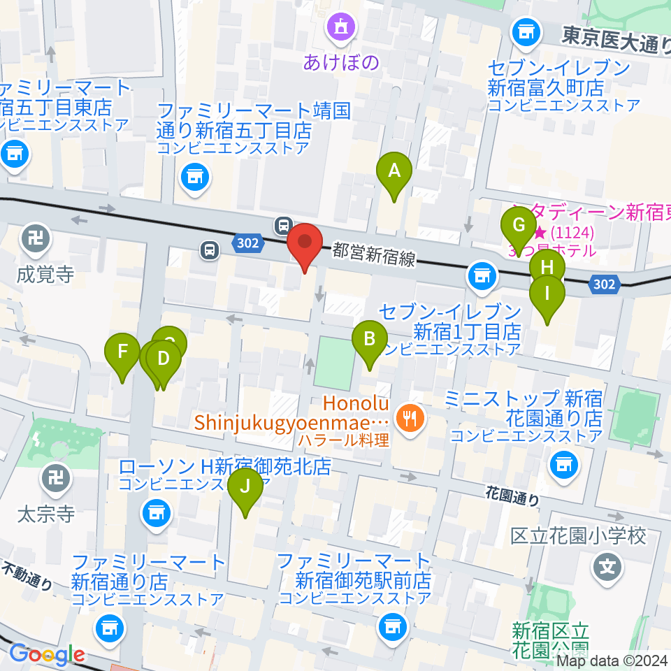 新宿シアターブラッツ周辺のホテル一覧地図