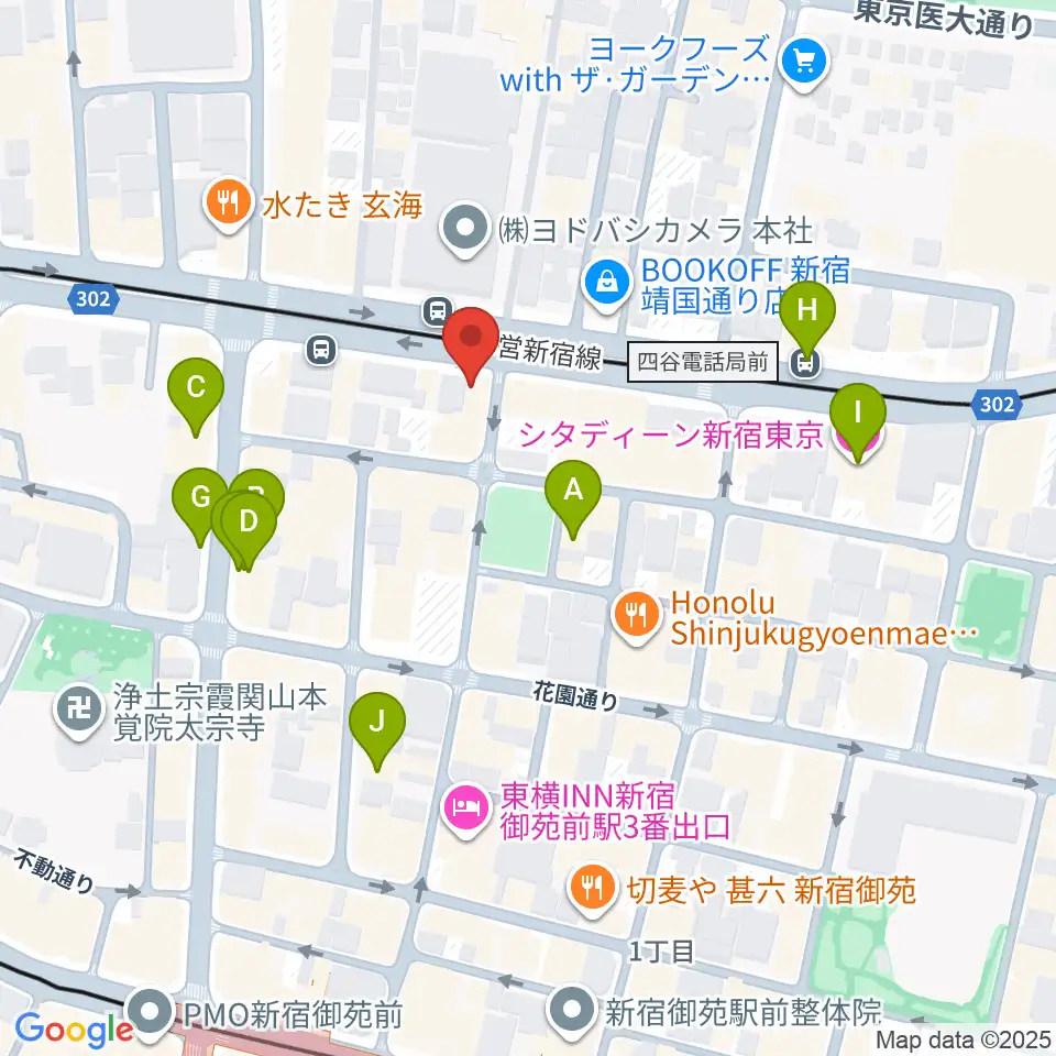新宿シアターブラッツ周辺のホテル一覧地図