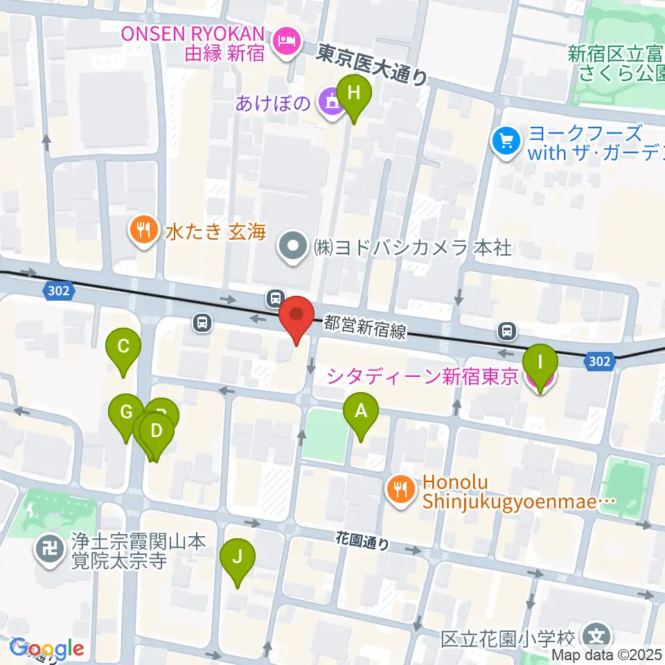 新宿シアターブラッツ周辺のホテル一覧地図