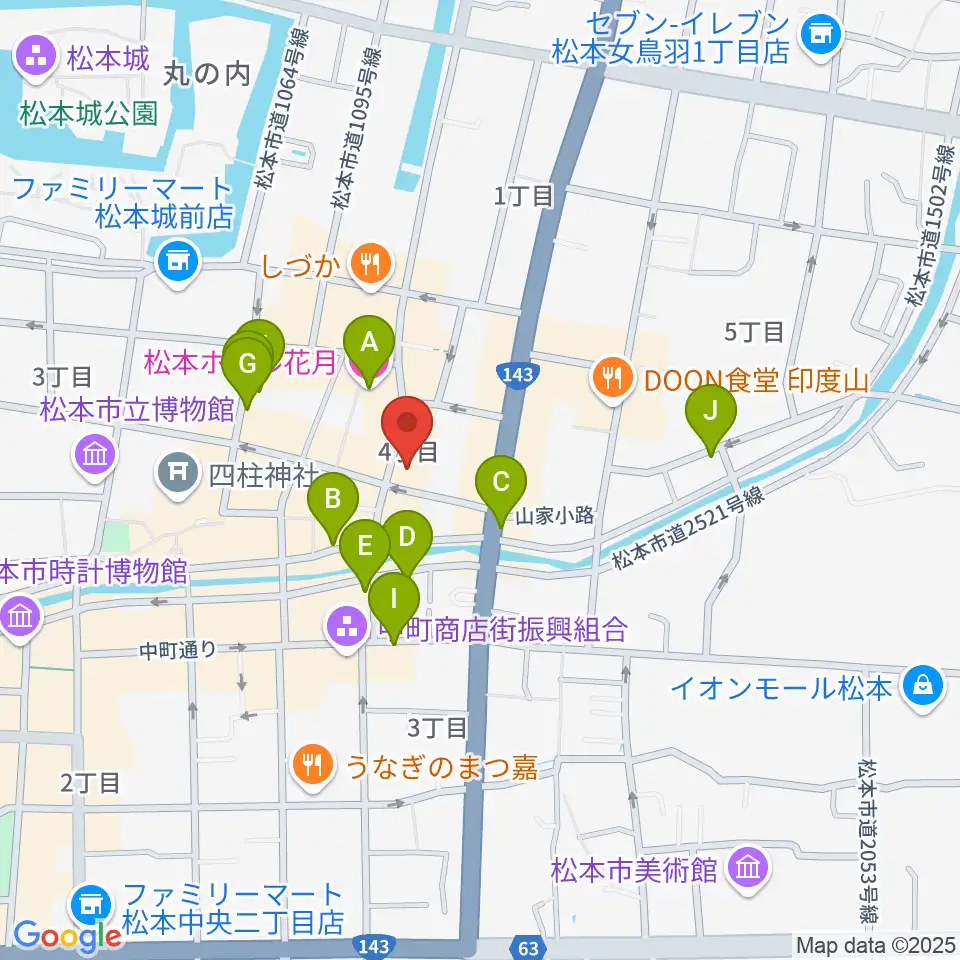 上土劇場周辺のホテル一覧地図