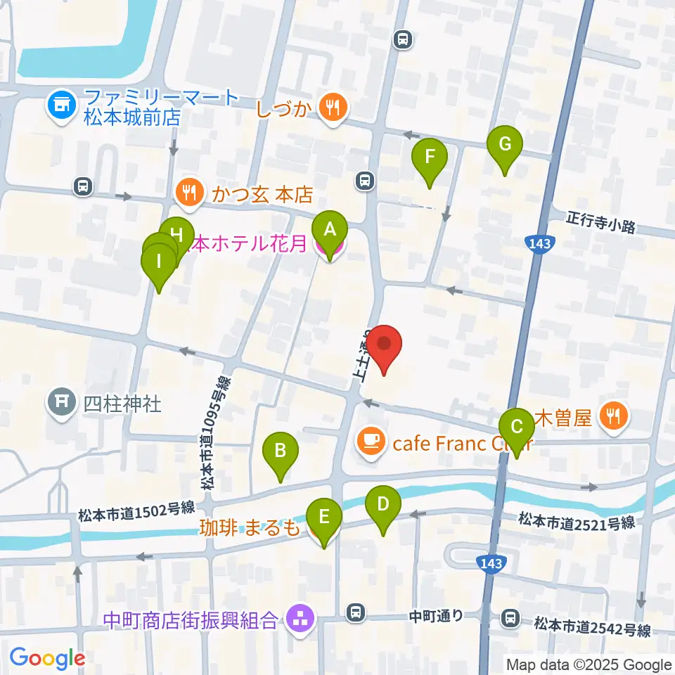 上土劇場周辺のホテル一覧地図